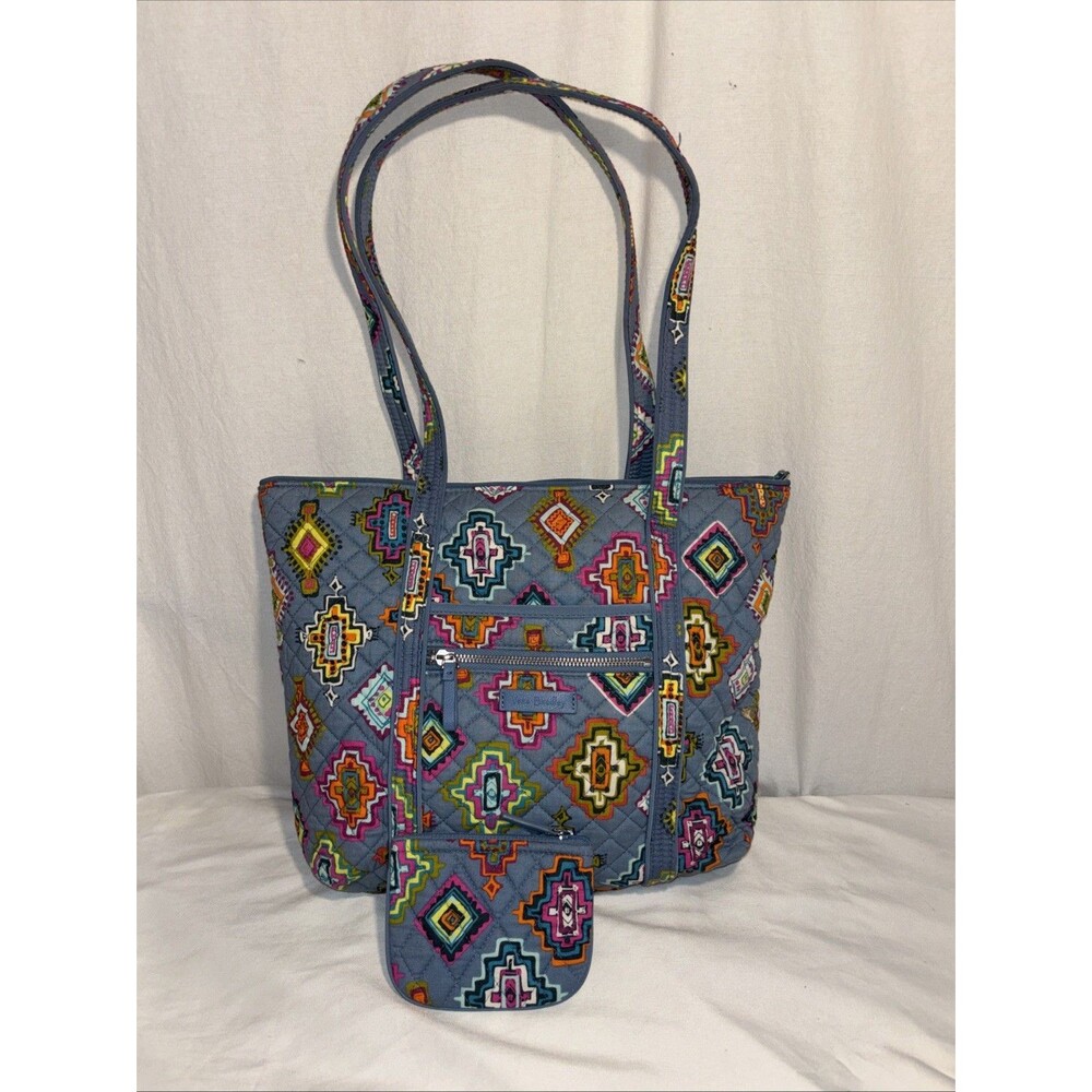 Vera Bradley Tote & Coin Purse Quilted Handbag Painted Medallions Southwestern